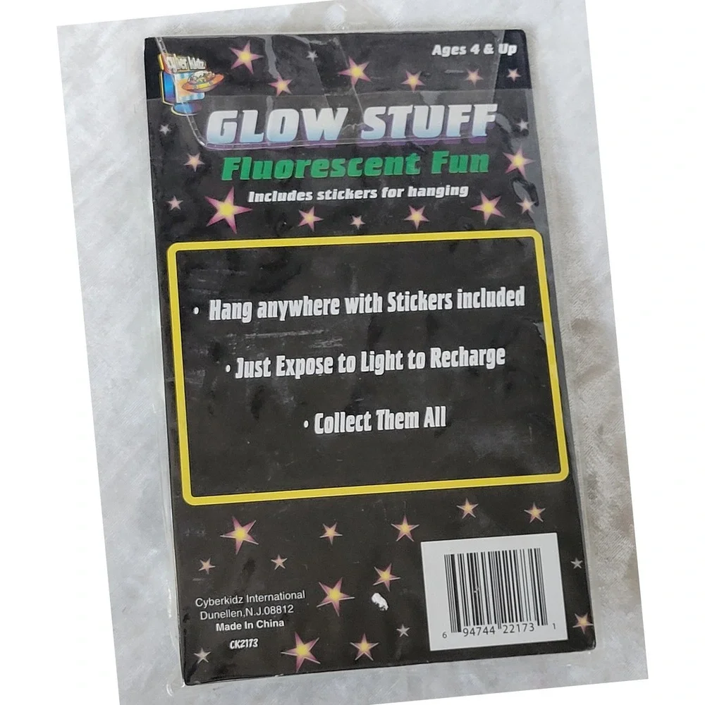 Vtg Y2K Glow In The Dark Flowers & Hearts For Wall/Ceiling Cyberkidz 3 Pack